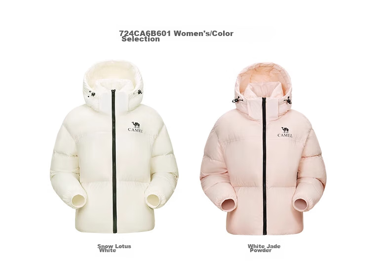 CAMEL [Black Diamond Series] Women's Short Outdoor down Jacket, Ladies' Thickened Warm Hooded Puffer down Coat 14
