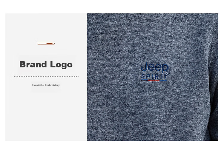 JEEP SPIRIT Men's Spring Casual Long Sleeve T-Shirt Round Neck Blue L 10
