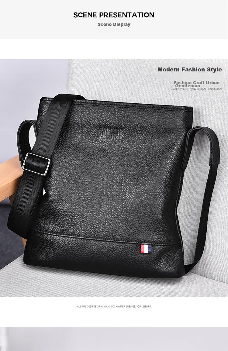 Pabojoe Men's Handbag, Shoulder Bag, Crossbody Bag, Top-Grain Leather, Soft And Fashionable Sports Bag for Men, Vertical Style, Birthday Gift for Husband 11