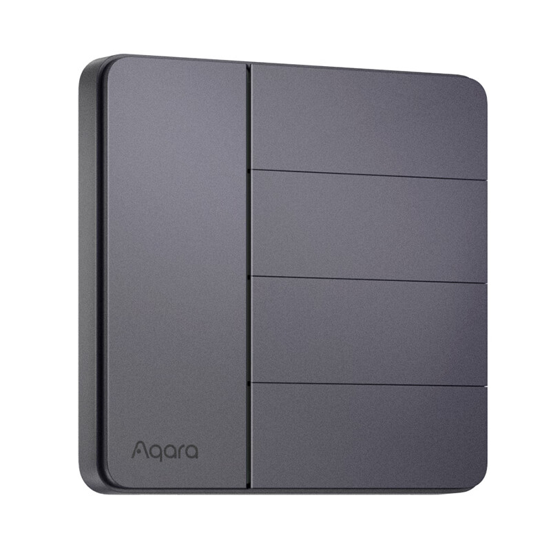 Aqara Smart Switch Card 3+1 Keys, Connected to Mijia APP/iPhone HomeKit, Mountain Gray