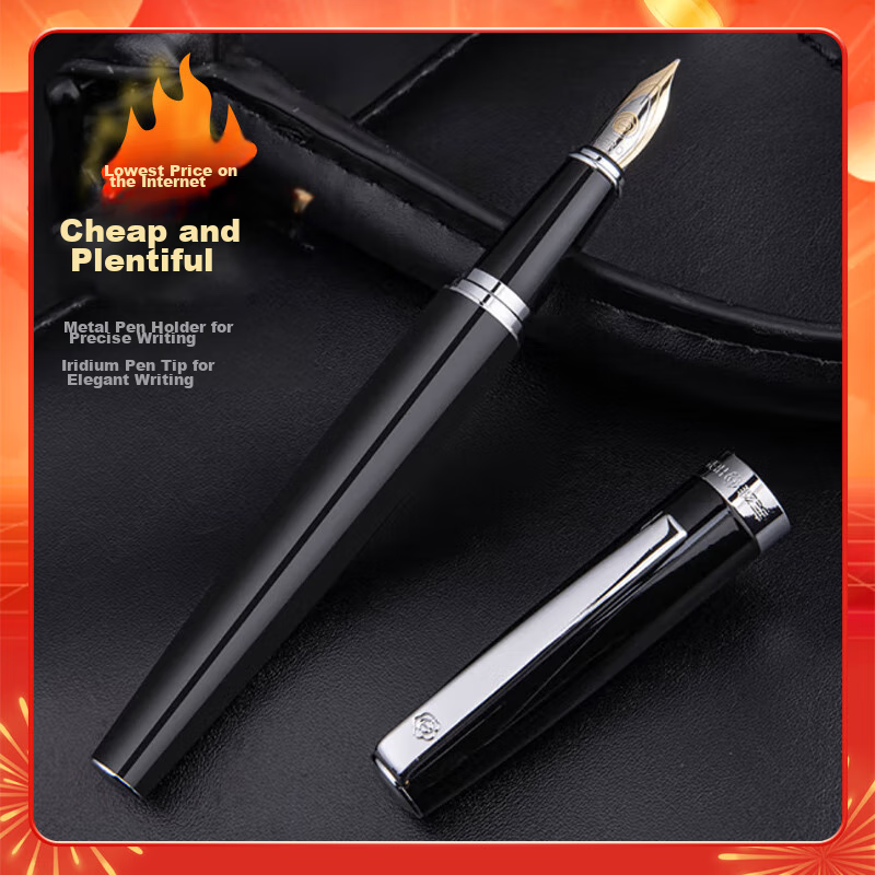 HERO Fountain Pen Jiangshan Qiuse Gift Box Set 382 Black Calligraphy Student High-Value Birthday Gift Pen and Notebook Set