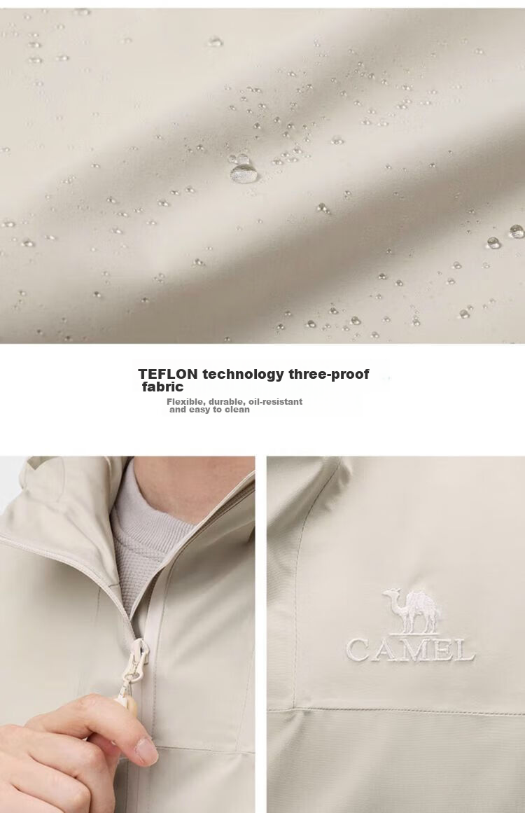 CAMEL [Yunchuan] Outdoor Mountain-Style Windproof And Waterproof Jacket, Men's Single-Layer Coat, Women's Color-Block Outdoor Camping Jacket 26