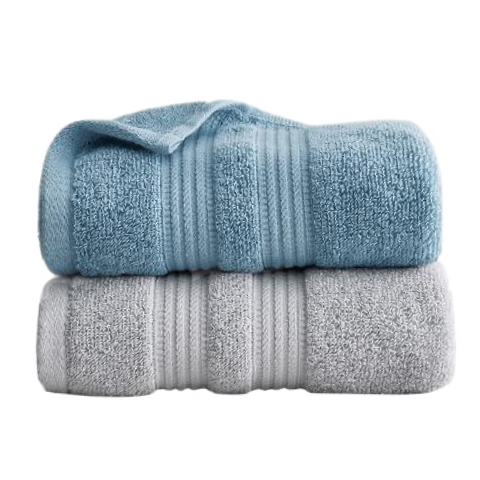 JD Original 90g Pure Cotton Towel, 10A Antibacterial And Mite-Removing, Class A All-Cotton Thickened Quick-Drying Men's Face Towel, 2 Pieces, Blue + Gray