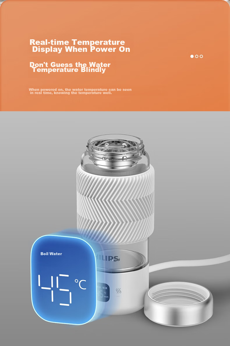 PHILIPS Portable Electric Kettle with Glass Lid for Health Pot, Mini Office Tea Maker with Infuser 11