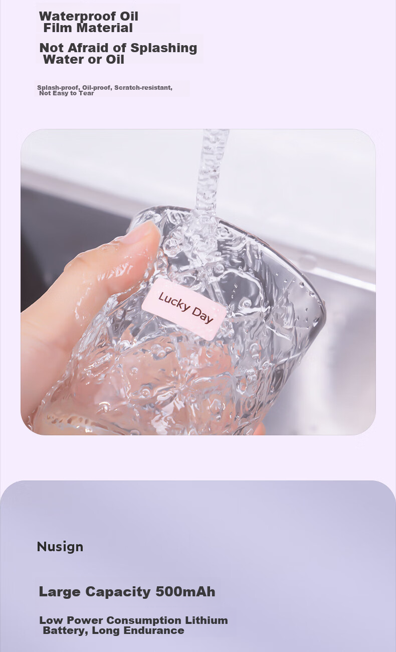 Deli Q3 Purple Portable Thermal Label Printer for Home Use, Journal Name Tags, Storage Labels, Price Tags, Food Labels Printer, 300dpi High-Definition, Mobile Phone Connectio 13