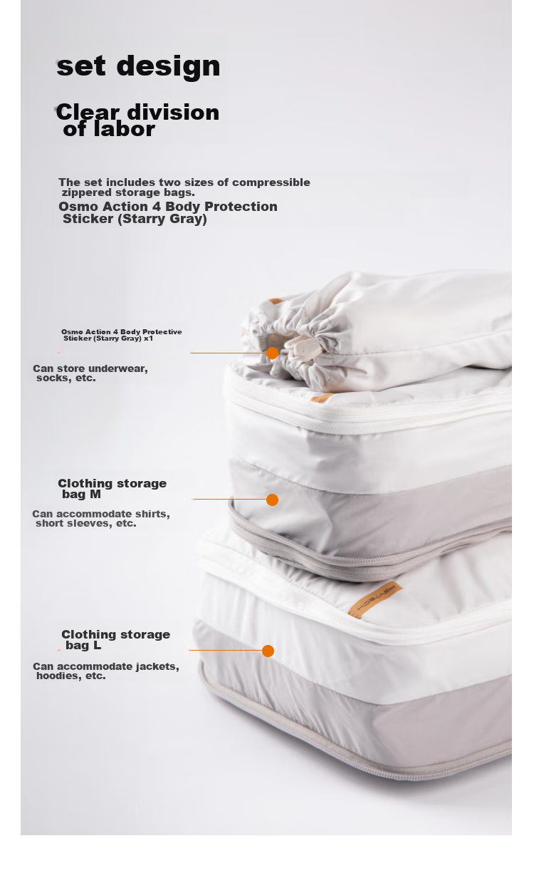 PGYTECH Clothes Storage Bags, Underwear And Shoe Organizer, Luggage Sorting Pouches, Travel And Business Trip Suitcase Organizer Bags, Dirty Clothes Separation Dust-Proof Bags, Three-Piece Set 5