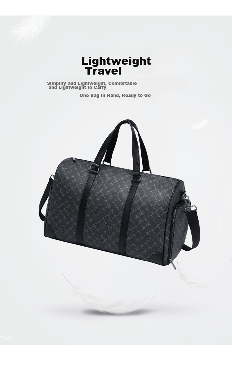 POLO Travel Bag for Men, Business Large Capacity Short-Distance Trip Commuter Luggage Handbag with Separate Shoe Compartment Storage Bag 15