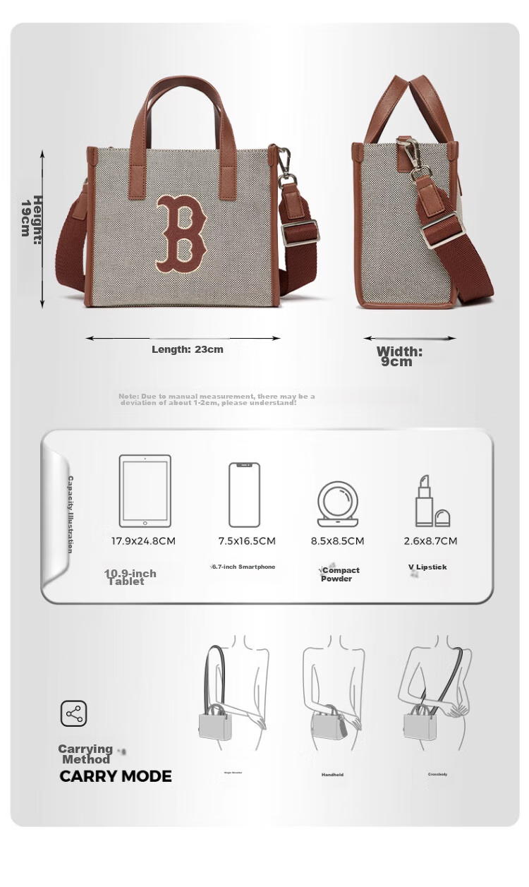 MLB Official Handbag Tote Bag, Unisex Casual Outdoor Shoulder Bag Crossbody Bag, Birthday Gift 2