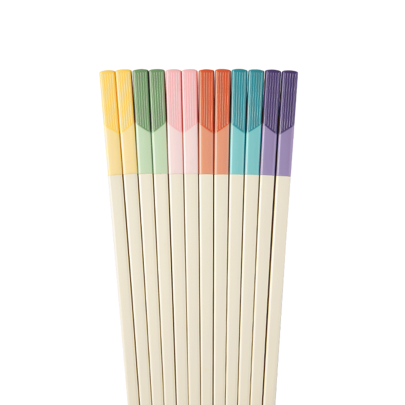 JD Original Chopsticks, Household Food Contact Grade Tableware, Alloy, One Color Per Person [Antibacterial And Non-Slip], 12 Pairs Large Pack