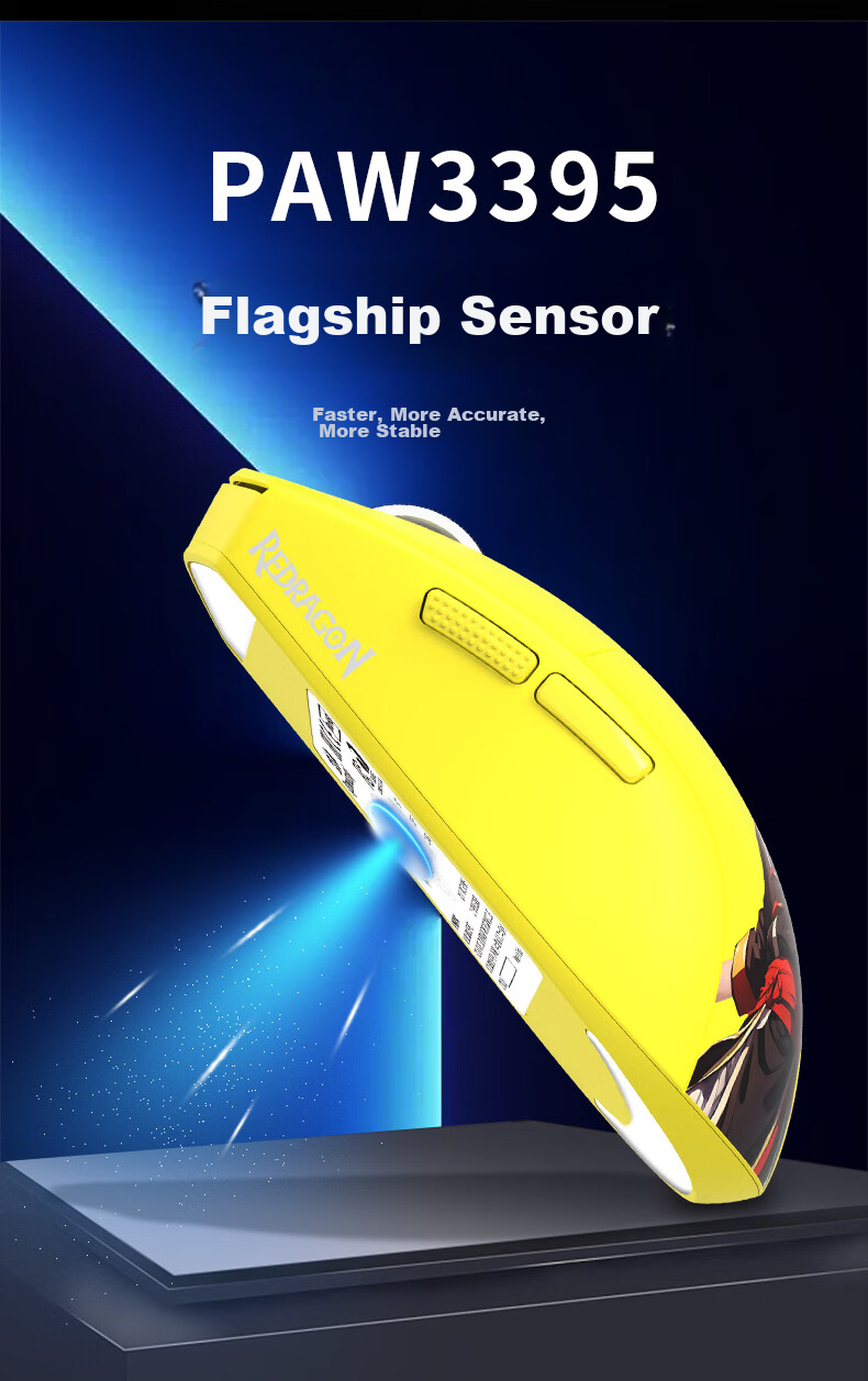 REDRAGON G57 Large Hand Wireless Bluetooth 2.4G Wired Tri-Mode Gaming Mouse, Ergonomic Lightweight Gaming Mouse, Entry-Level Model - White 5