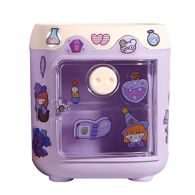 Shaonianban Pen Holder, Desktop Storage Container, Multifunctional Large Capacity, Suitable for Primary School, Middle School, Kindergarten, Office Desk Supplies, Makeup Box, Student Study Use, High Aesthetic Value, Piggy Purple
