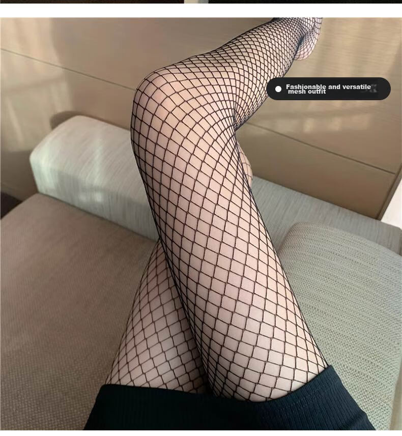 LangSha Black Silk Fishnet Stockings, Spring And Summer Black Silk Stockings for Women, Ultra-Thin Summer Ins Trendy Hollow-Out Tights, Small Mesh Pantyhose 16
