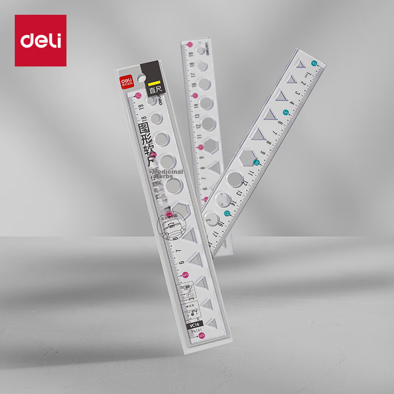 Deli 20cm Transparent Flexible Ruler, Drawing Ruler/durable And Not Easily Broken, Soft Measuring Tool for Students, Random Color, College Entrance Exam Blessing Gift