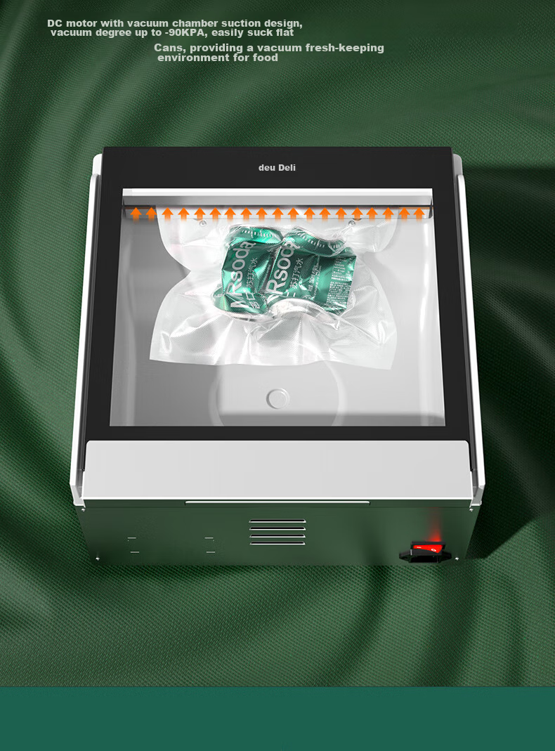 Deli Large Commercial High-Suction Vacuum Sealer, Food Packaging Machine, Automatic Vacuum Sealer, Dual-Use for Dry And Wet Foods, Home Use Vacuum Preservation And Sealing Machine 11