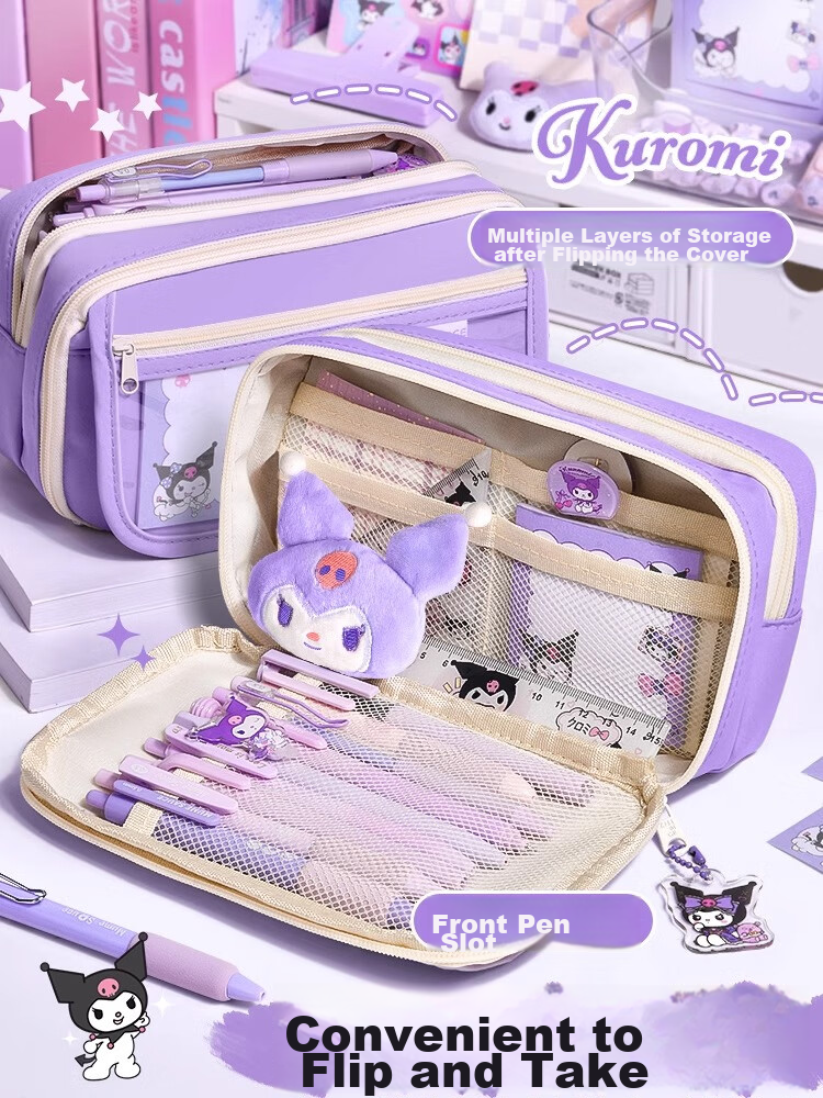 Shuxing Pencil Case for Girls, Stylish 2026 New Design, Instagram-Inspired, Large Capacity, Simple Stationery Box, Cartoon Cute Pencil Case, Back-To Gift for Elementary And Middle School Students, Children's Birthday Present 3