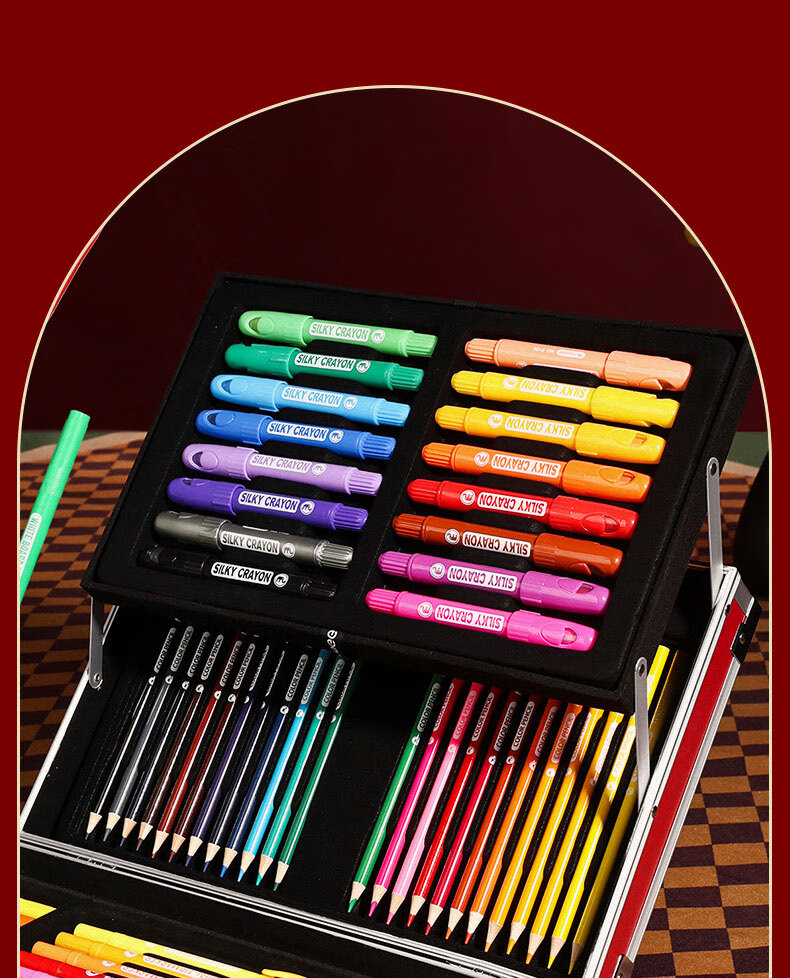 Mobee Painting Gift Box Brush Set, Birthday Present for Boys And Girls Aged 7-14, Watercolor Pens, Kindergarten Drawing Kit 10