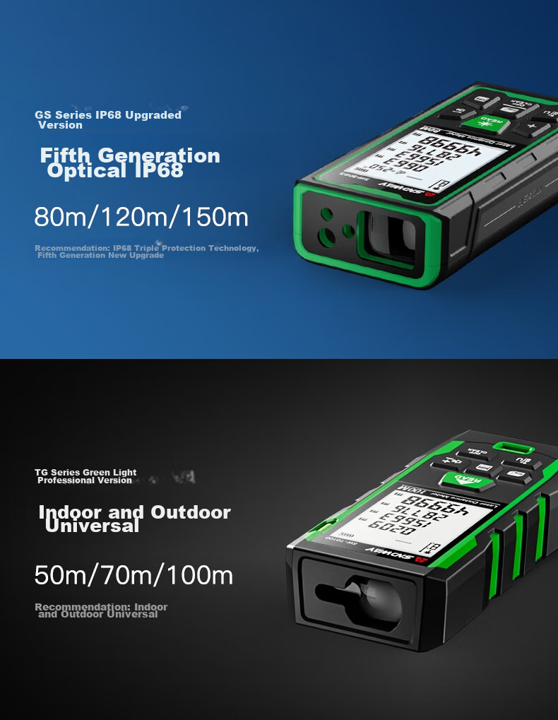 SNDWAY Laser Rangefinder, Infrared High-Precision Electronic Laser Ruler, Outdoor Measuring Device, Green Light SW-TG100Gpro 1