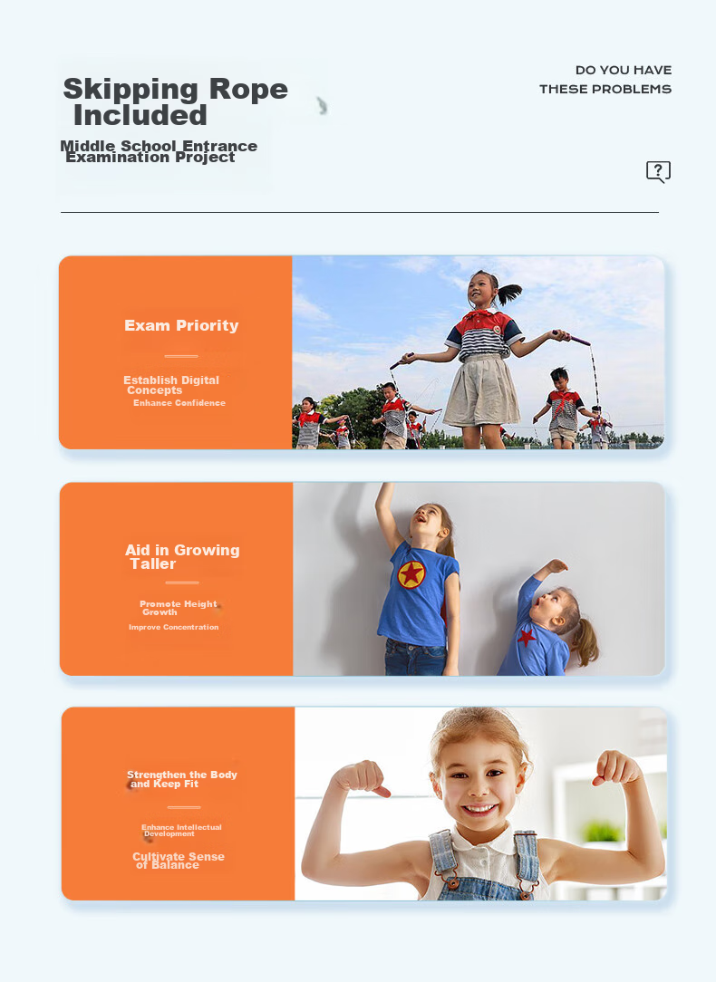 Li-Ning Children's Jump Rope for Primary And Secondary School Students, Kindergarten Speed Competition Exam Training And Competition, Specialized Non-Tangling Rope 3