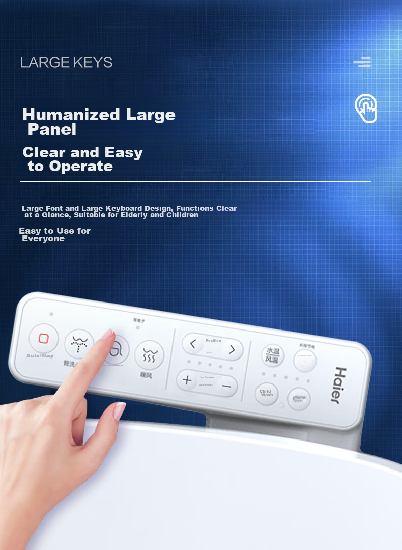 Haier Smart Toilet Seat Intelligent Disinfection Series: Instant Heating, Remote Control, Automatic Deodorizing, Plasma UV Sterilization X-R30 8