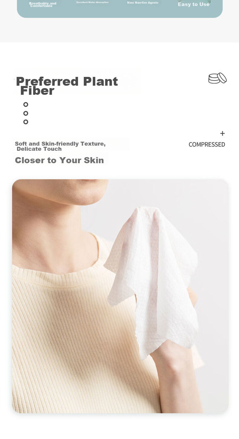 MINISO Disposable Compressed Towels, Individually Wrapped for Travel, Business Trips, Hotels, Travel Pack (20 Pieces X 3 Packs) 2