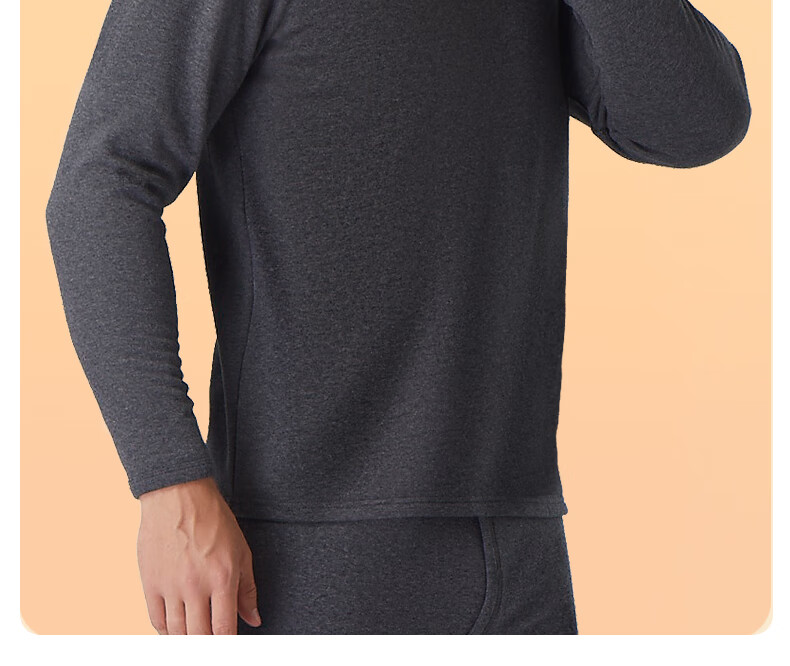 SEPTWOLVES [Wool Warmth] Thermal Underwear for Men, Fleece-Lined Thick Round Neck Winter Cold-Proof Warm Set 5