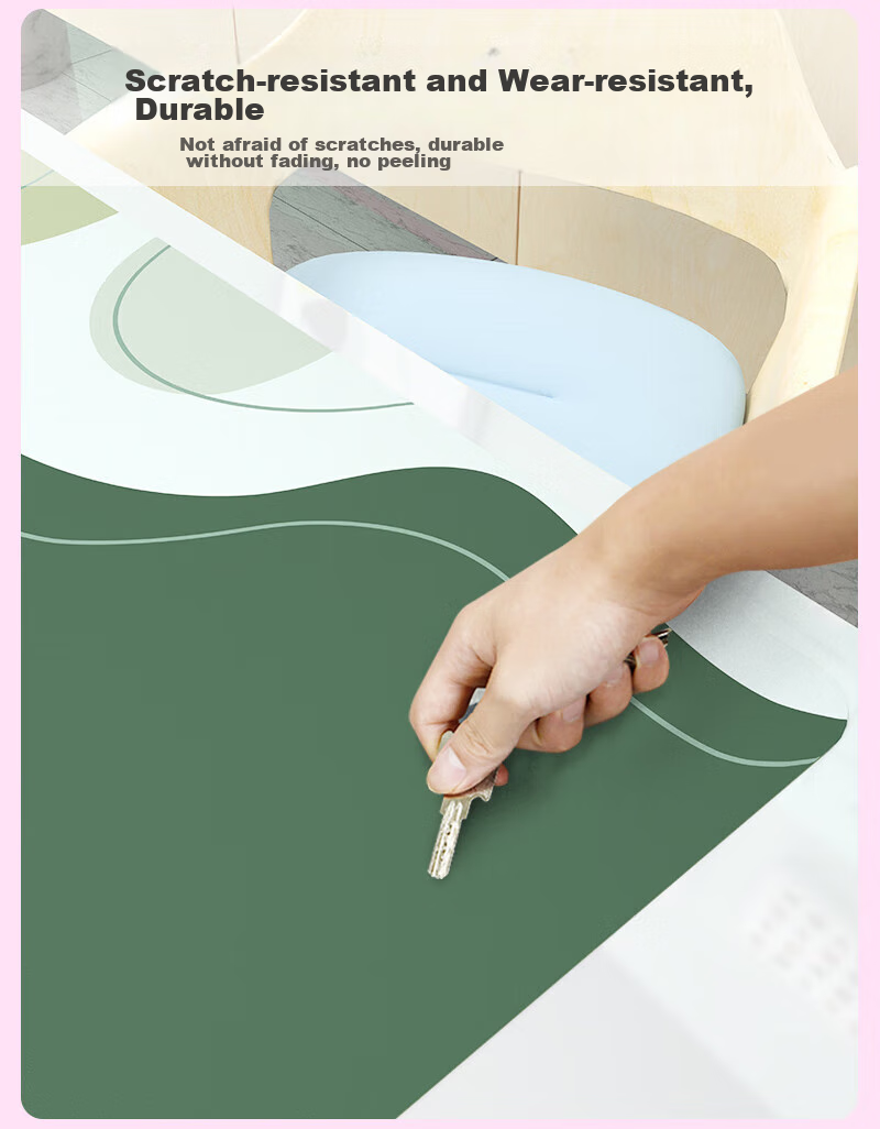 Juyingfeng Extra Large Mouse Pad, Leather Waterproof Mouse Pad, Laptop Office Extra Large Double-Sided Desk Pad, Natural Wood Texture with Lock Edge, Wear-Resistant, 90*45cm, Cherry Blossom Pink 7