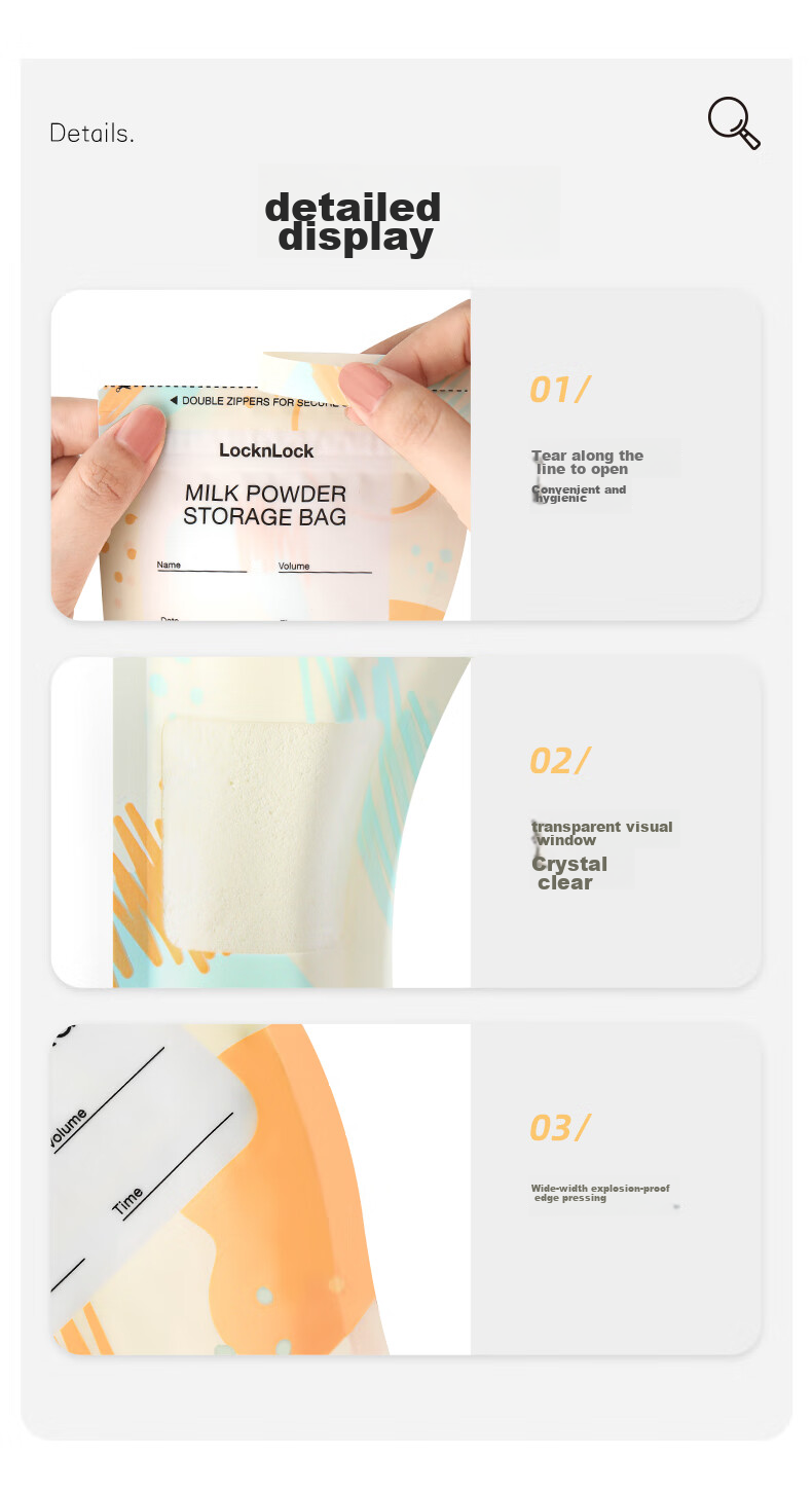 LOCK&LOCK Milk Powder Dispensing Bags, Baby Travel Formula Bags, Disposable Portable Sealed Fresh-Keeping Storage Bags, 30 Pieces 11