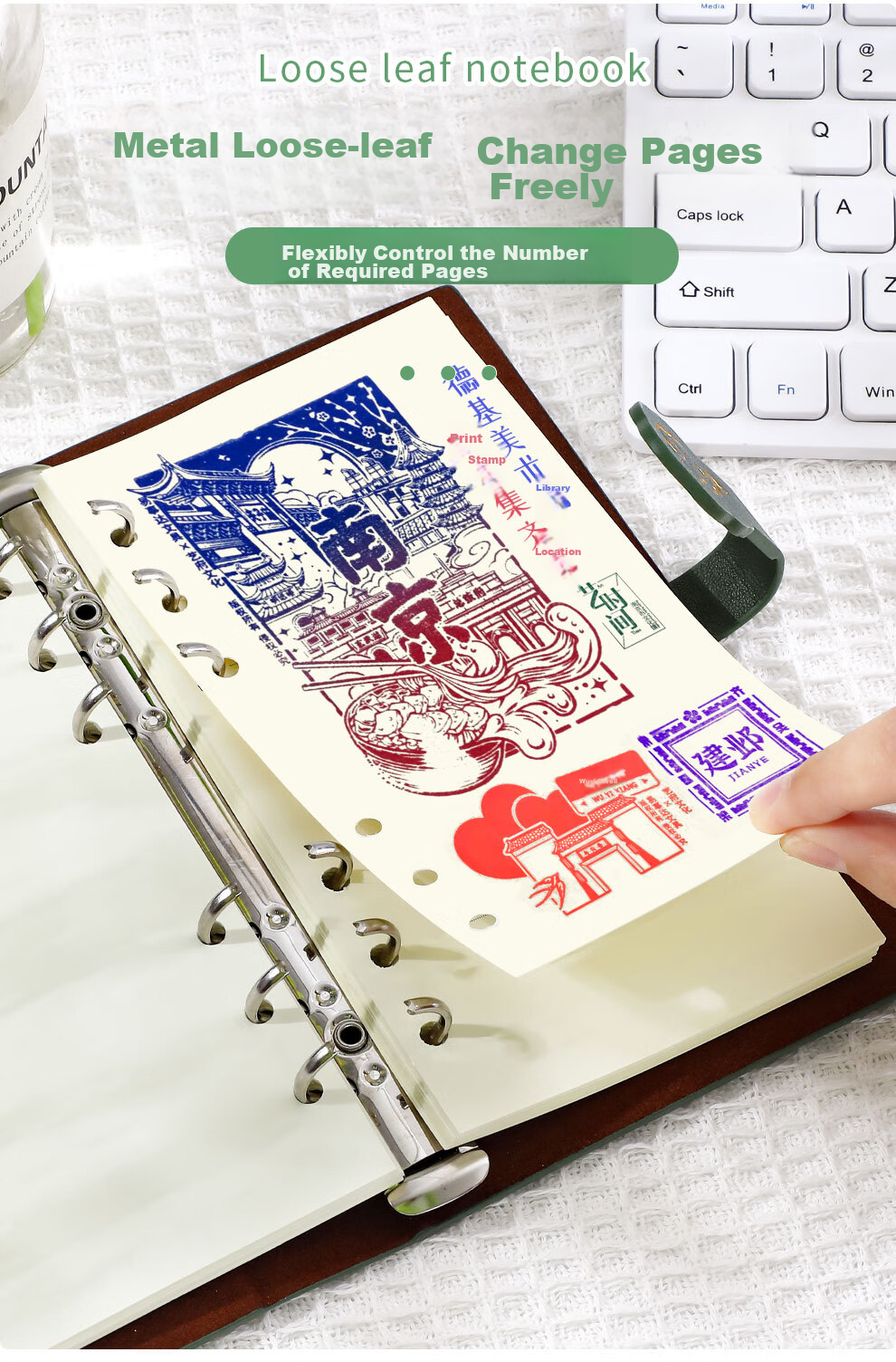 Faramon Stamp Collection Notebook Travel Journal Blank Book for Visiting Museums, Zoos, Temples, And Tourist Attractions in Nanjing, Beijing, Chongqing with Stamps Orange 8