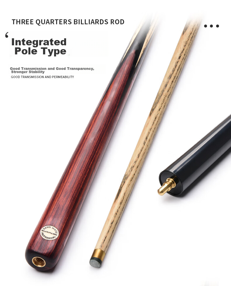 Jianying Billiard Cue, Chinese Black Eight 8-Ball Cue, Small Tip Straight Cue, Chaoyue Series Red Lotus 8