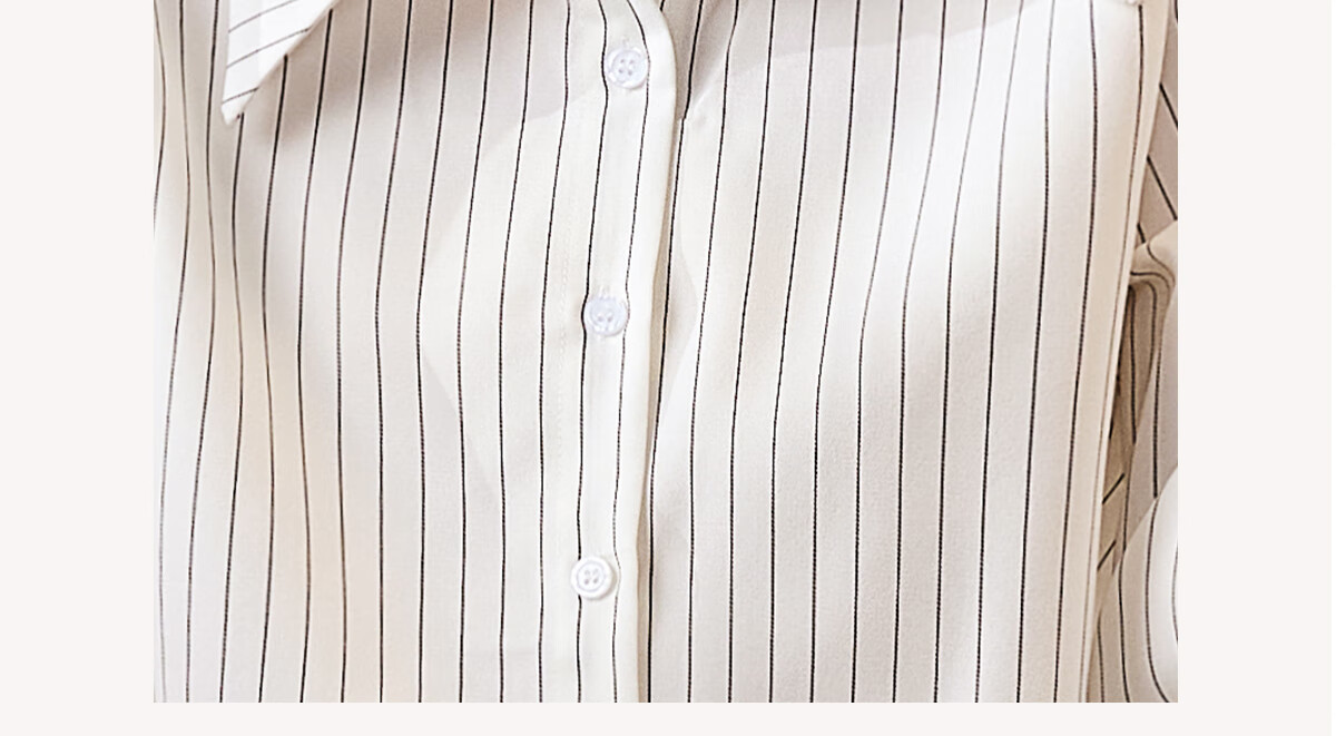 Chushen Long-Sleeve Shirt for Women, Simple Striped Versatile Casual Commuter White Blouse Top S136C2744 White M 6