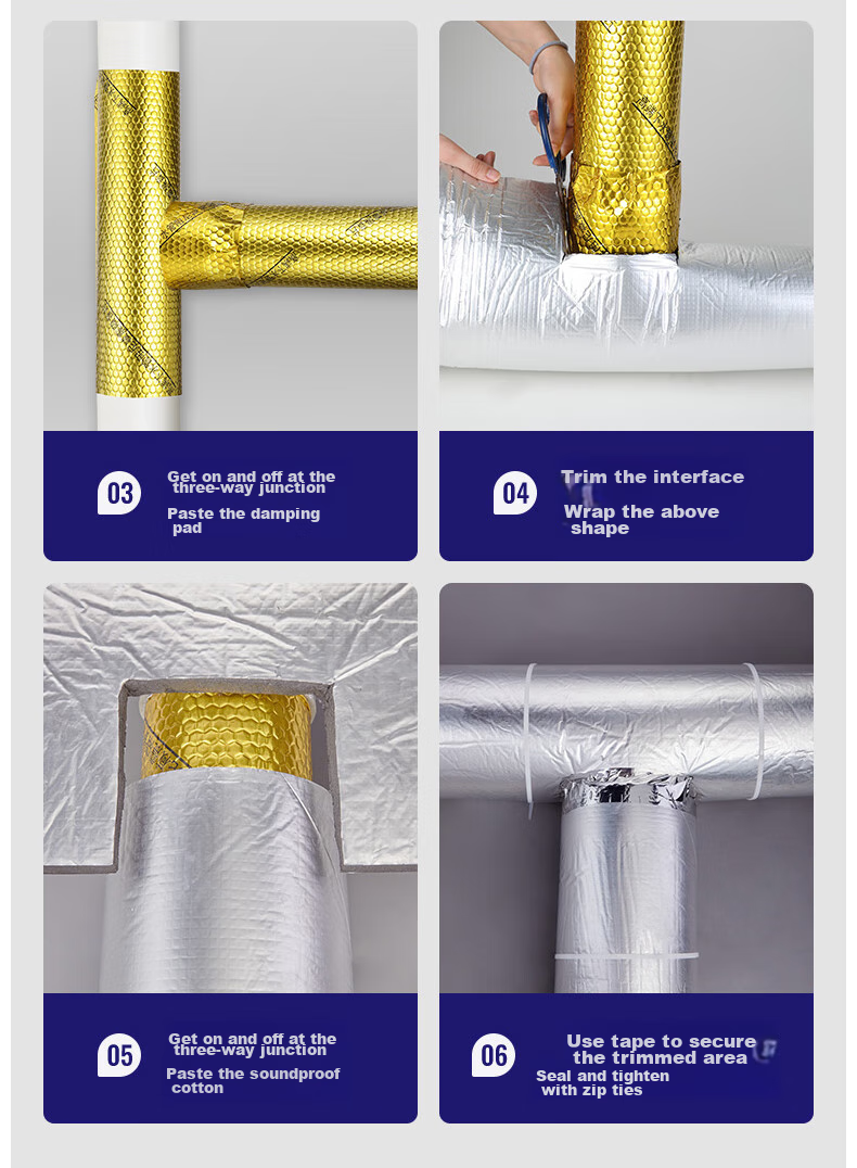 Xuanjia Mital Drain Pipe Soundproof Damping Pad Soundproof Cotton Bathroom Toilet Drainage Sound Absorbing Cotton 110 Type Pipe 19