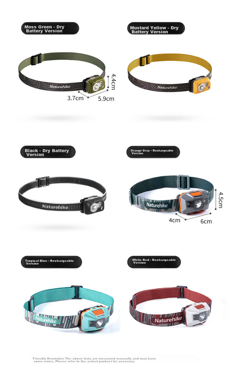 Naturehike Outdoor Waterproof Head-Mounted High Brightness Headlamp Long Battery Life Fishing Hiking Night Fishing Light Moss Green 18