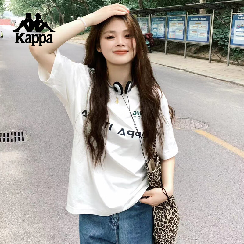 Kappa Men's Back-To Sports Short-Sleeve T-Shirt, Pure Cotton, 2026 New Summer Style, Couples' Tee, Men's Half-Sleeve K0EX2TD01D
