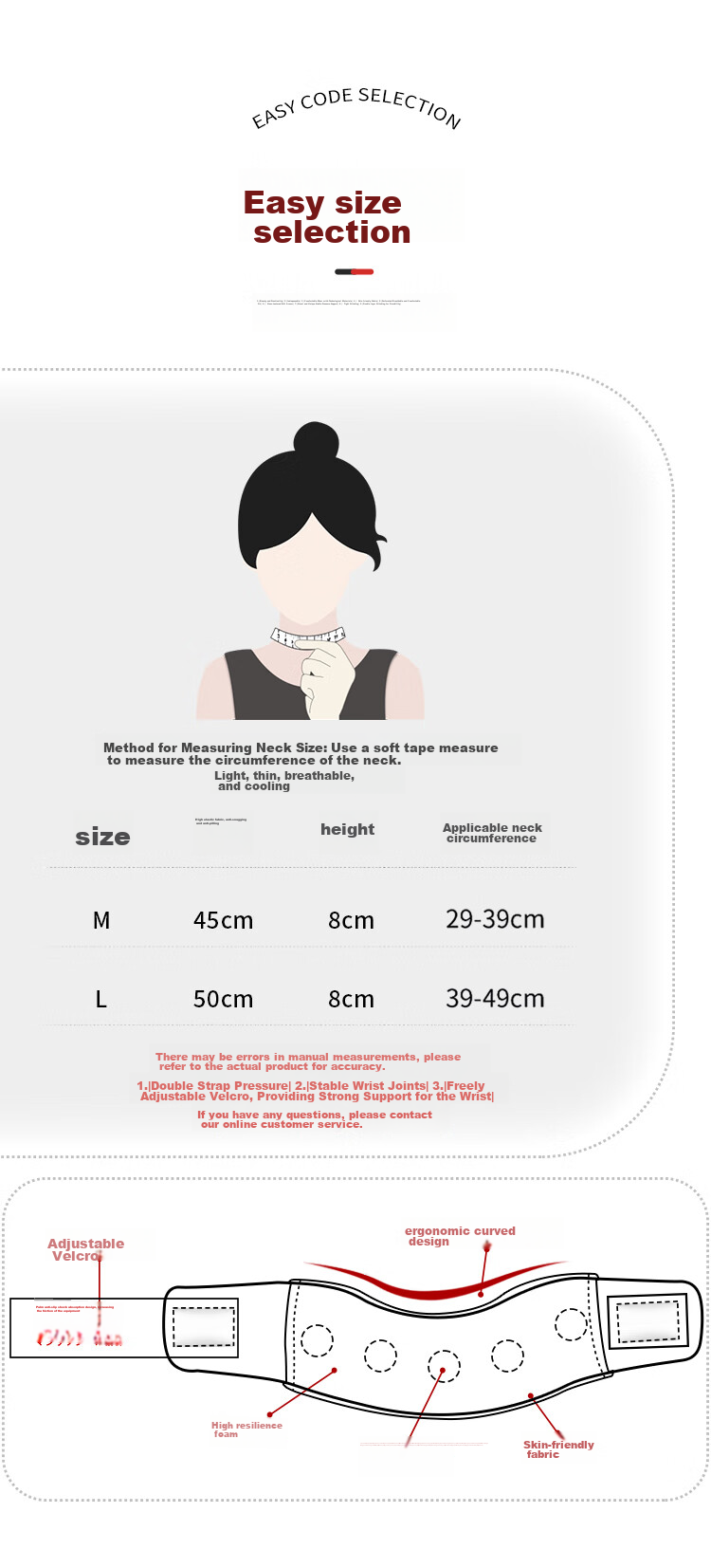 Guifeng Office Neck Support, Cervical Pillow, Anti-Forward Head Posture, Neck Protection, Forward Tilt Support, Breathable Cervical Pillow, Size M 14