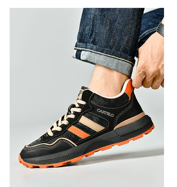 CARTELO Men's Shoes, Casual Sports, Autumn And Winter Outdoor Hiking, Travel Commuting, Jogging, Soft Sole, Wear-Resistant, Retro Versatile, New Style 20