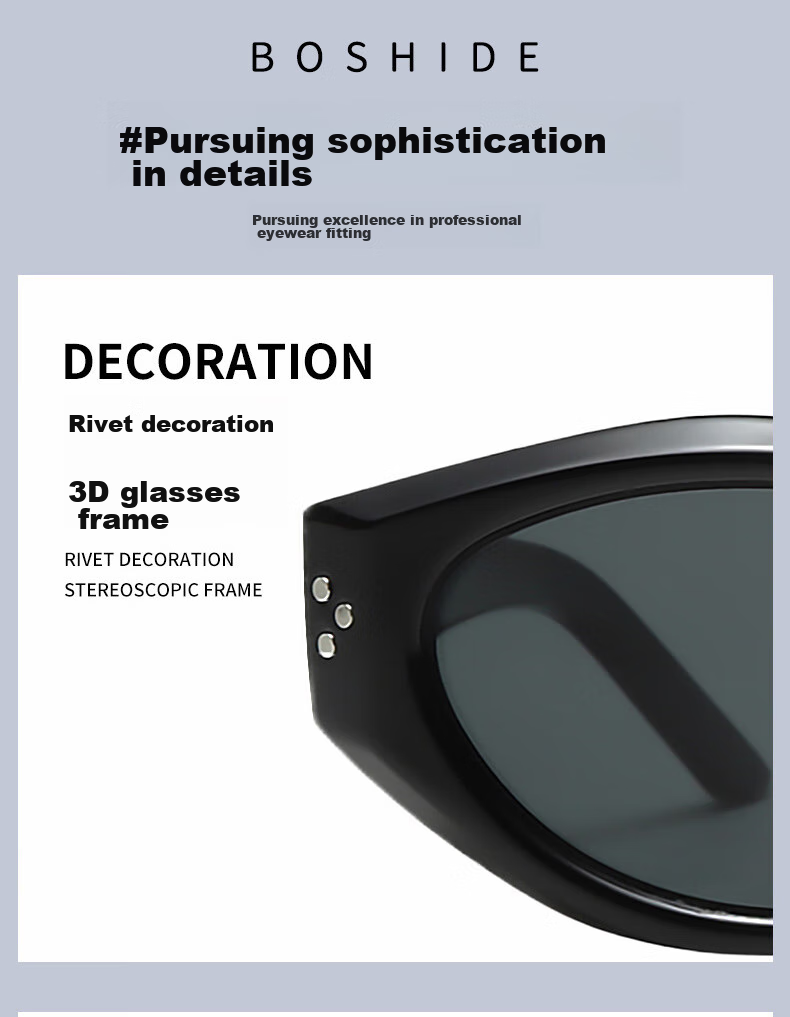 Boshide Children's Sunglasses, Cat Eye Glasses, Retro UV Protection Parent-Child Style, Black Frame with Gray Lenses 13