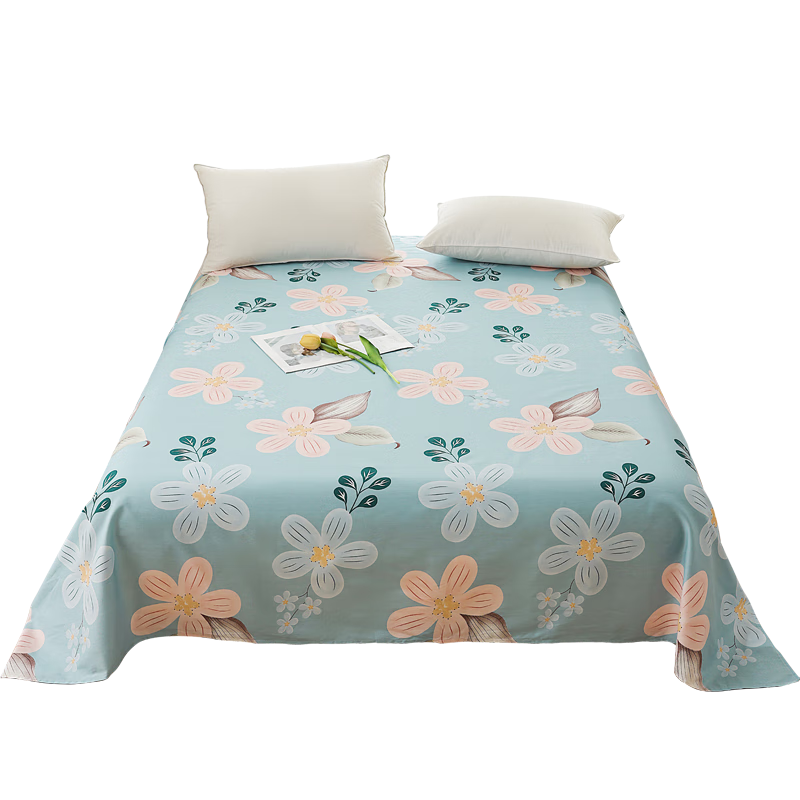 Grace Class A Single Bed Sheet, 100% Pure Cotton, 7A Antibacterial Fabric, 200*230cm, Floral Patter