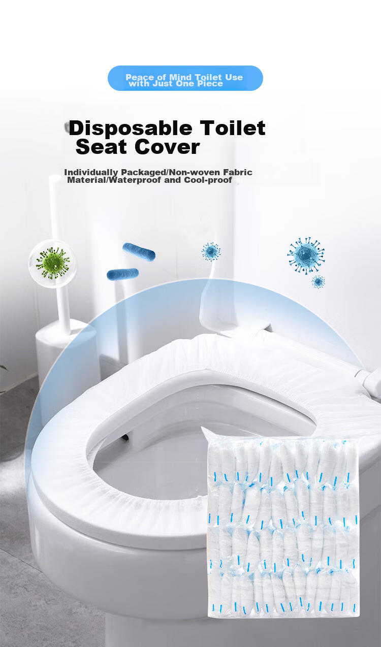 YOUAO Disposable Toilet Seat Covers, Extra Thick And Large, Individually Wrapped, 50 Pieces, Waterproof Non-Woven Paper Seat Protectors for Postpartum Wome 1