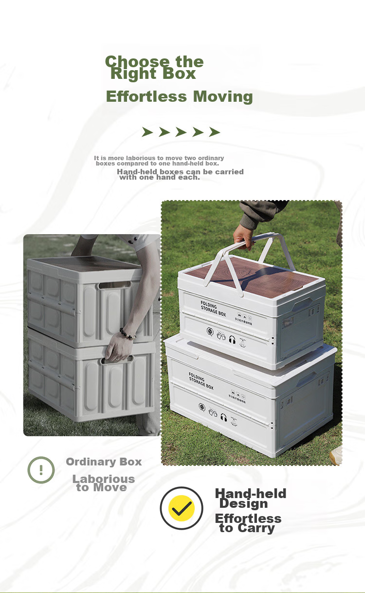 YUECAR Trunk Storage Box, Outdoor Camping Folding Organizer Box, Car Trunk Storage Container with Plastic Lid - Small Size 6