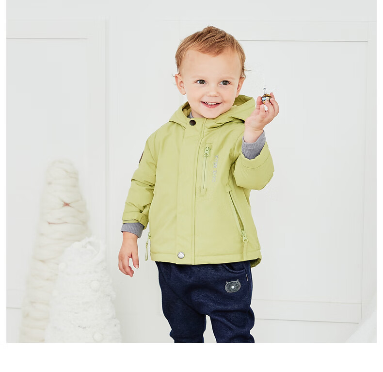 DAVE & BELLA Kids Cotton Padded Jacket Girls Winter Coat Boys Thickened Hooded Cotton Coat 3
