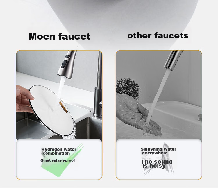 MEJUE Kitchen Faucet, Pull-Out Tap, Healthy Sink Hot And Cold Tap, 360° Rotating Vegetable Washing Basin Tap Z-1119 23