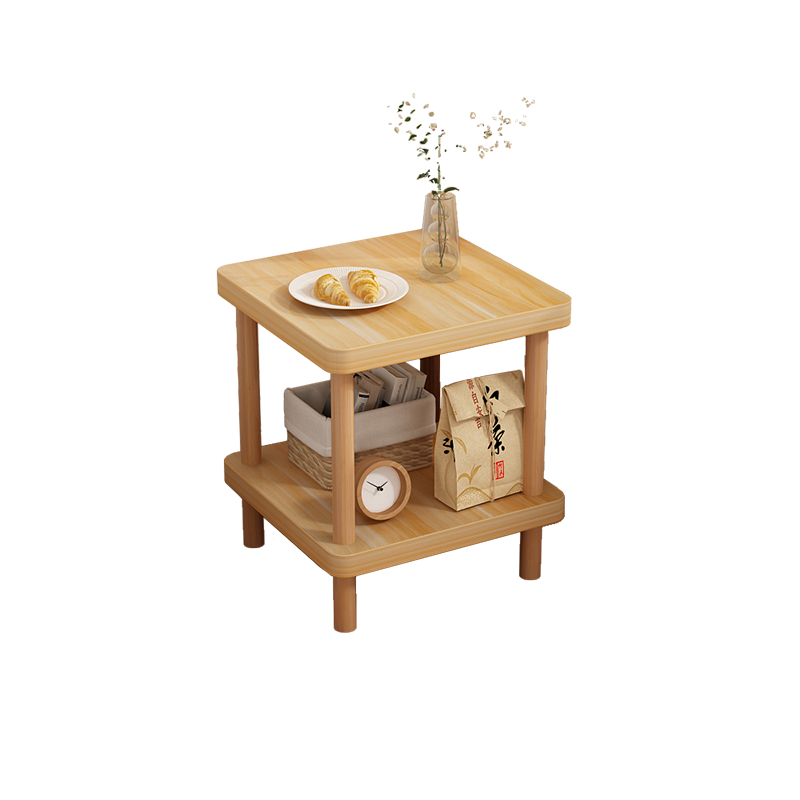 OLENOUFENG Side Table, Small Coffee Table, Sofa Side Cabinet, Small Table, Thickened Bedside Cabinet, Simple Tea Table, Double-Layer Storage Tea Table