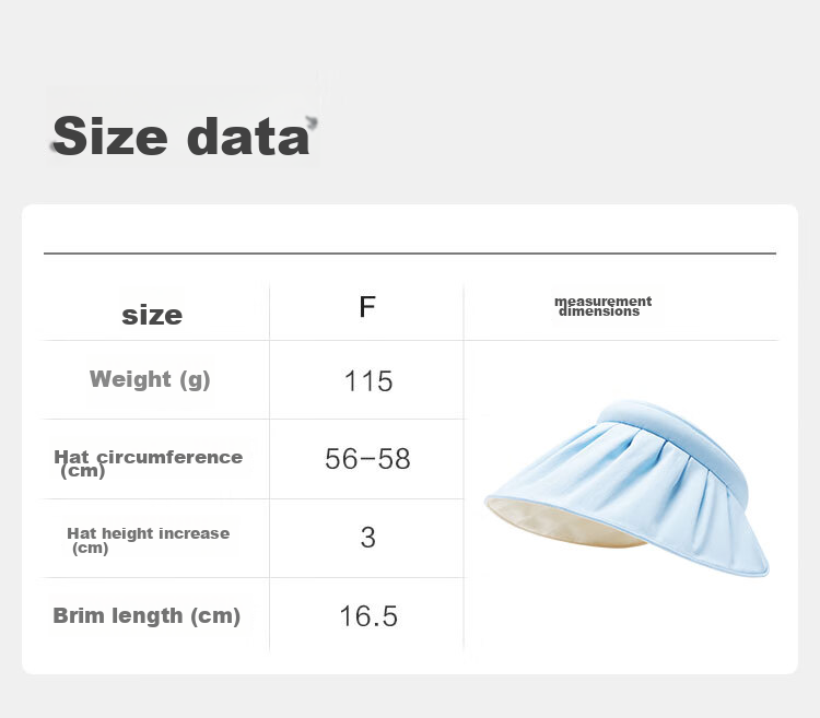 JD Original Portable Shell Sun Hat, Women's Summer Casual Sun Protection Cap, Blue/black Rubber 14