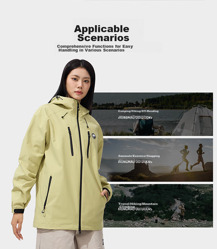 CAMEL Outdoor Single-Layer Jacket, Unisex Style, Windproof And Waterproof Mountain Series Jacket, A34BA31166, Night Purple, XL 20