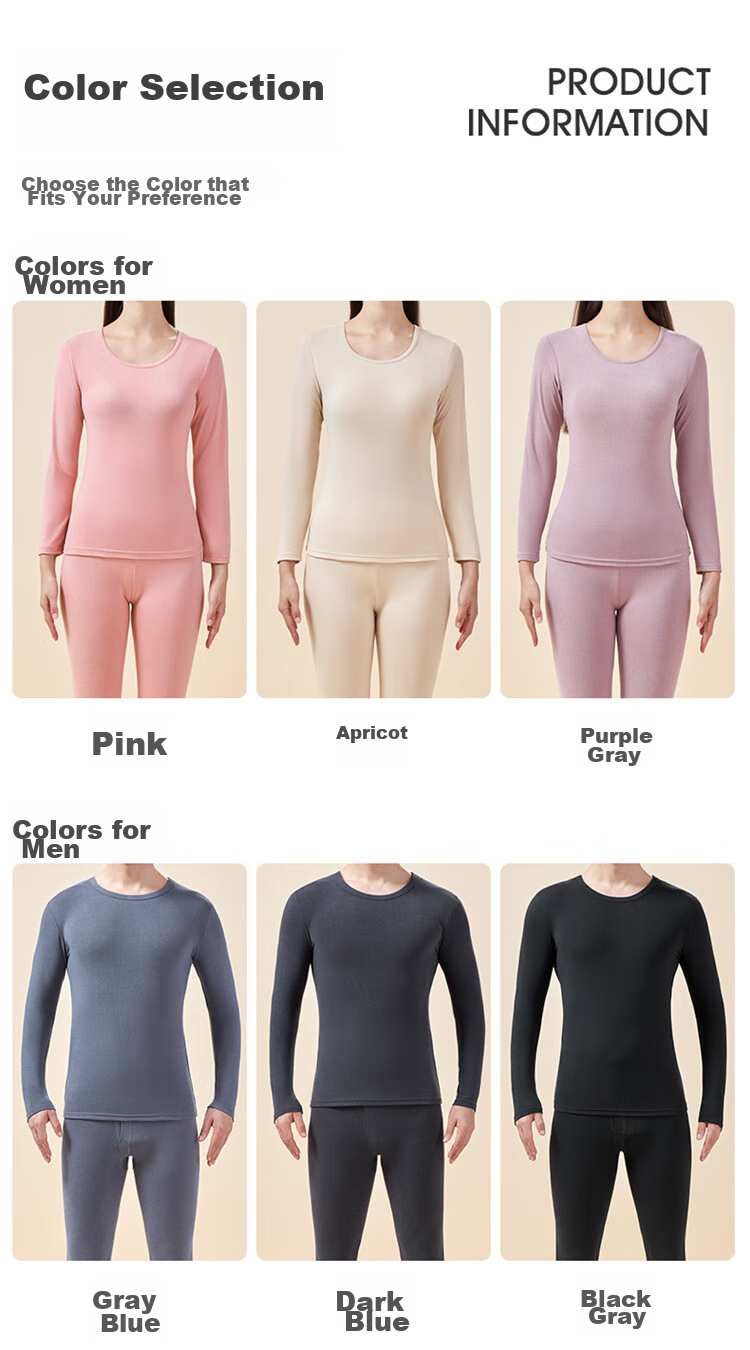 LangSha [Fall New Arrival] Men's Thermal Underwear Set, Antibacterial Thin Spring And Autumn Couple's Antibacterial Warm Base Layer 13