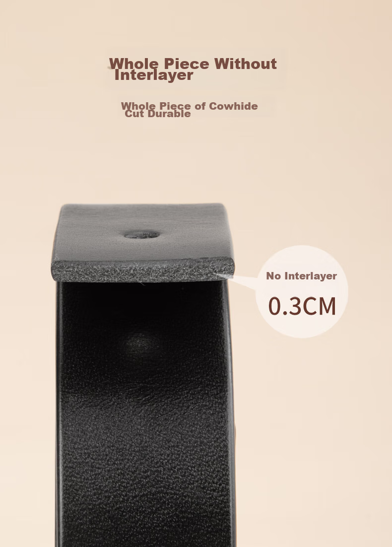 Cattlesboss Women's Belt, Top-Grain Leather, Simple And Versatile, Decorative Accessory for Jeans, 5335, Black, 105cm 12