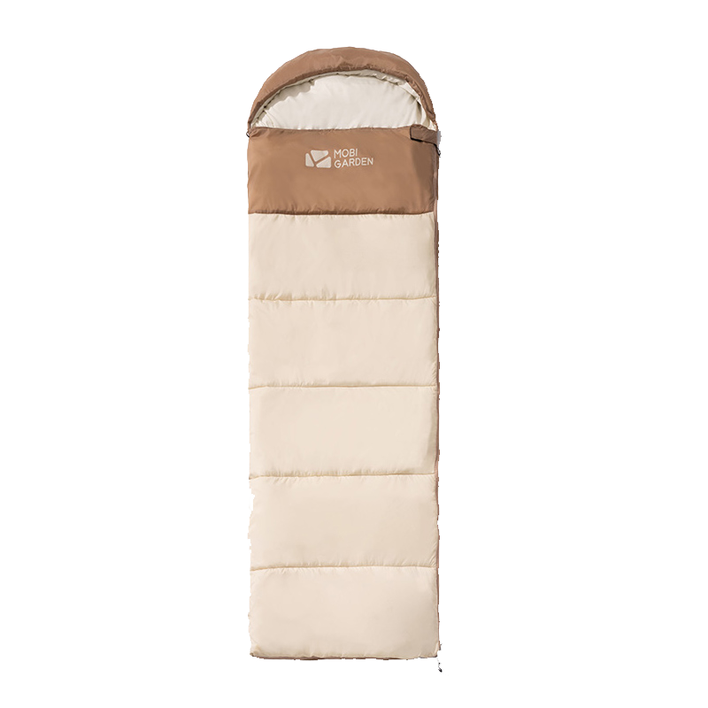 MOBIGARDEN Sleeping Bag, Outdoor Camping Splicing Single Warm Sleeping Bag Xiangyun 1.8 EX19562005, Light Sand Color/Left