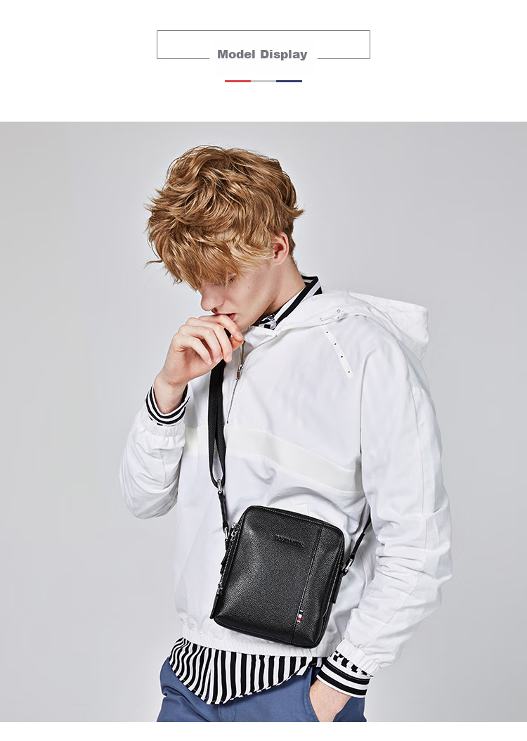 BOSTANTEN Shoulder Crossbody Bag for Men, Business Small Square Bag, Top-Grain Leather Vertical Trendy Mini Backpack Messenger Bag 9