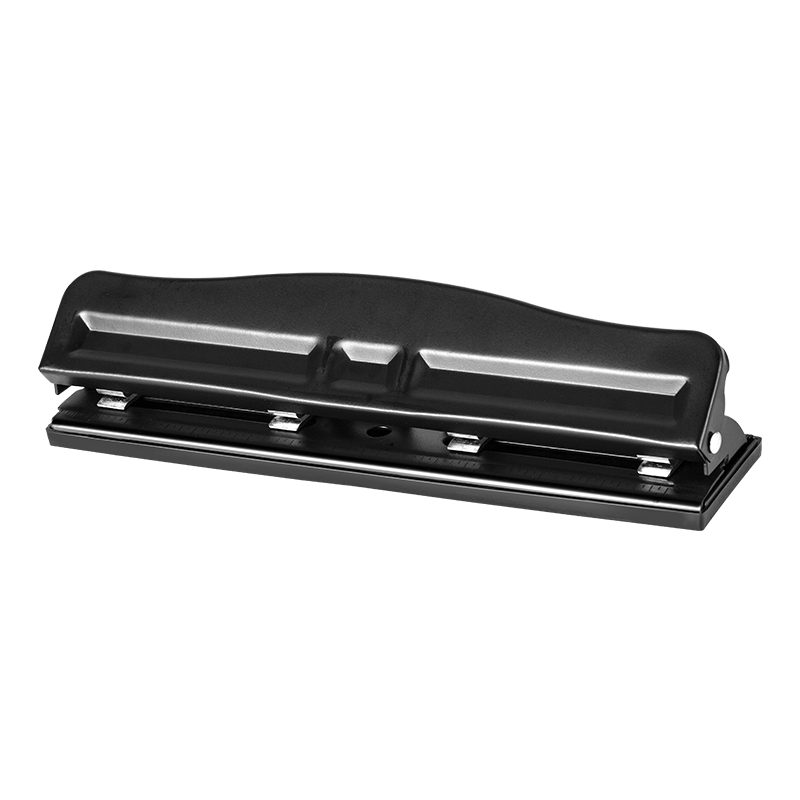 TIANSE Adjustable Four-Hole Puncher, Three-Hole Binder Paper Puncher, Adjustable Hole Spacing, A4 File Paper with Four Holes, Office Stationery, TS-1003 Black