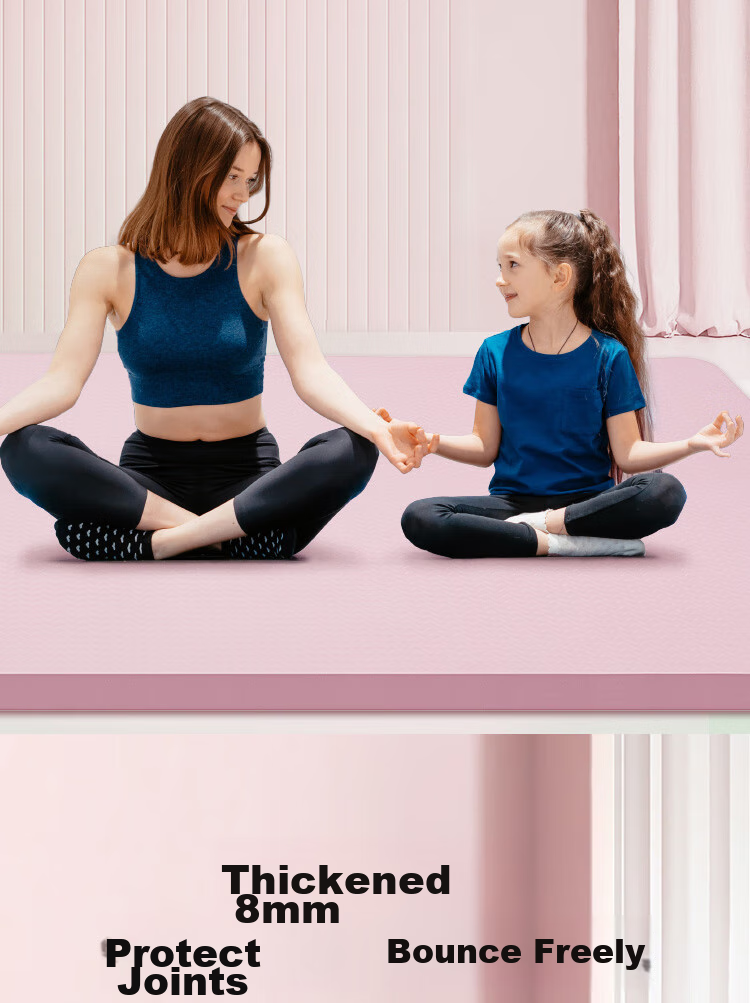 JD Original Yoga Mat, Fitness Mat, Non-Slip, Thickened And Widened, 183*80cm, for Beginners, Men And Women, Gray, 8mm Thick 5
